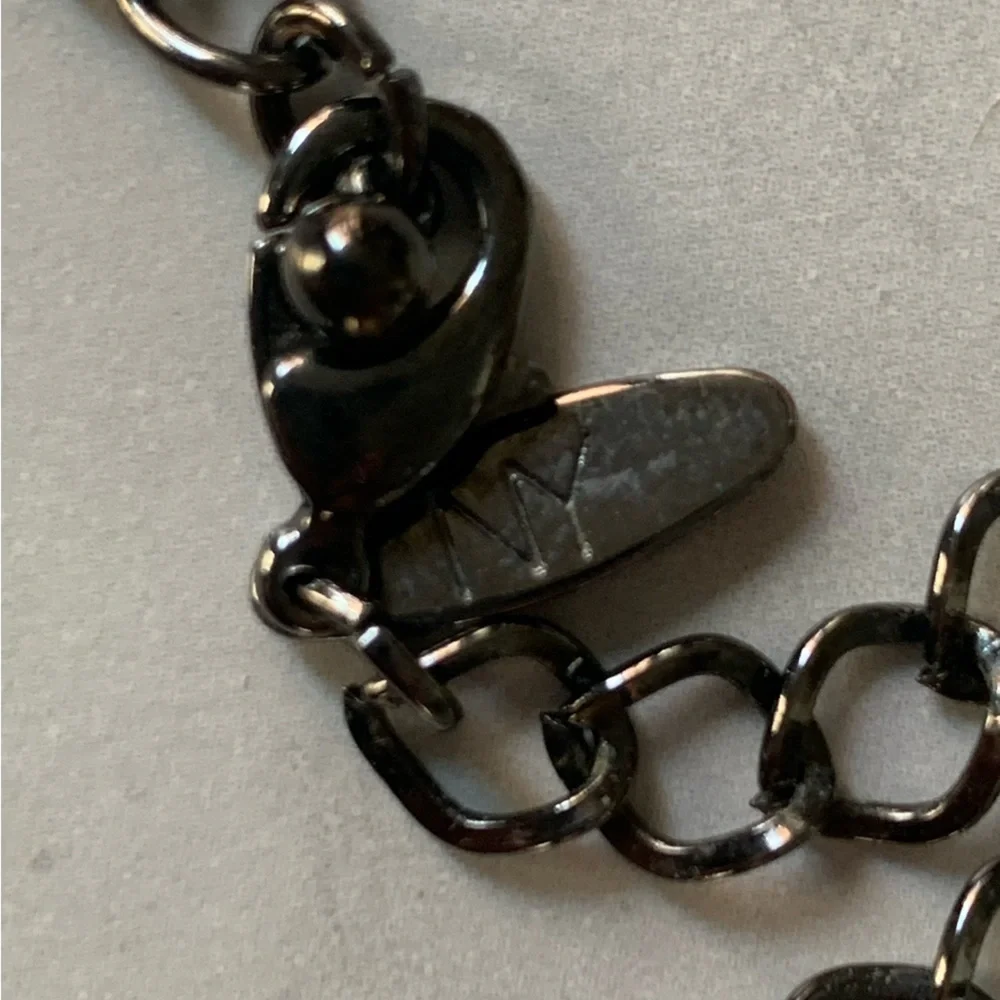 New York & Company Womens Adjustable Black and Silver Beaded Statement Necklace - Picture 4 of 8